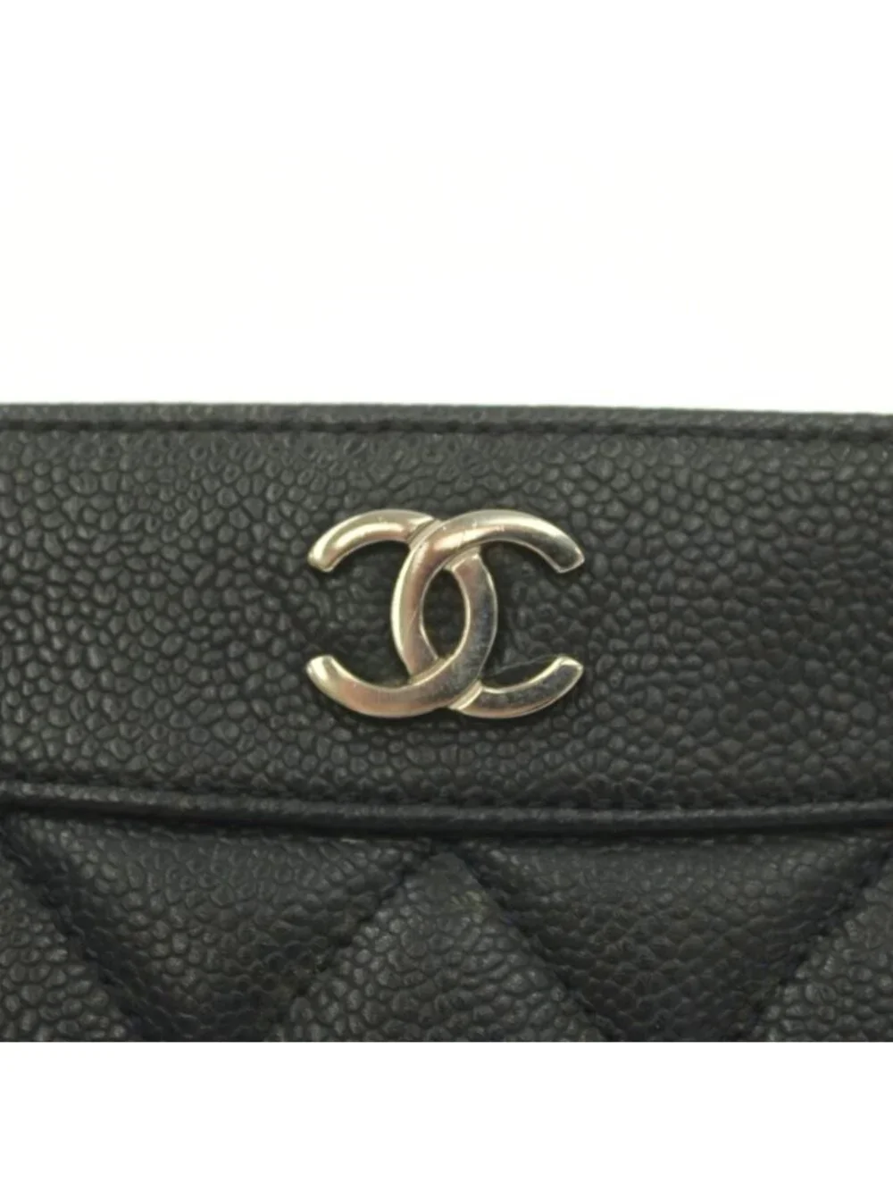 Chanel Quilted Caviar Leather Tote Bag Hand CC Logo Black